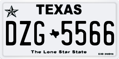 TX license plate DZG5566