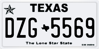 TX license plate DZG5569
