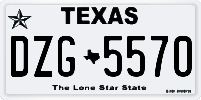 TX license plate DZG5570