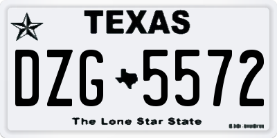 TX license plate DZG5572