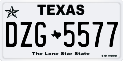 TX license plate DZG5577