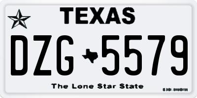 TX license plate DZG5579