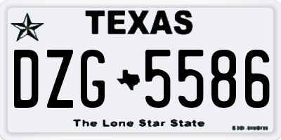 TX license plate DZG5586