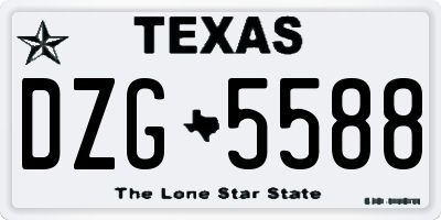 TX license plate DZG5588