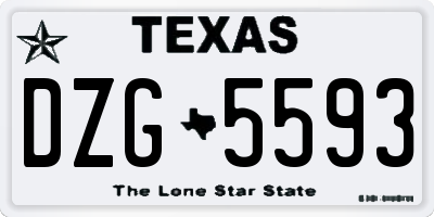 TX license plate DZG5593