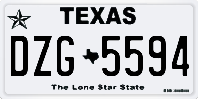 TX license plate DZG5594