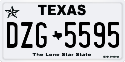 TX license plate DZG5595