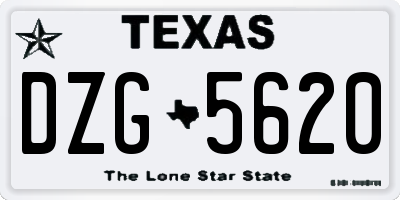 TX license plate DZG5620