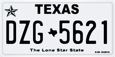 TX license plate DZG5621