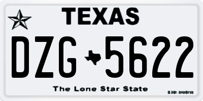 TX license plate DZG5622