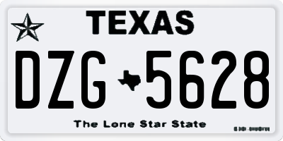 TX license plate DZG5628