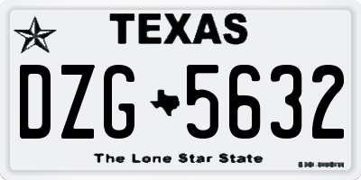 TX license plate DZG5632