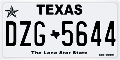 TX license plate DZG5644