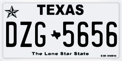 TX license plate DZG5656