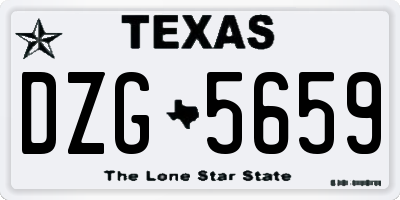 TX license plate DZG5659