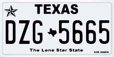 TX license plate DZG5665