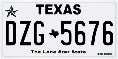 TX license plate DZG5676