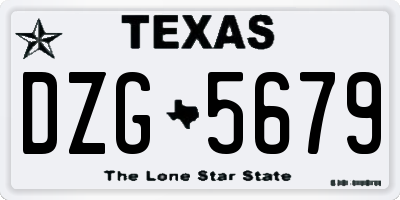TX license plate DZG5679