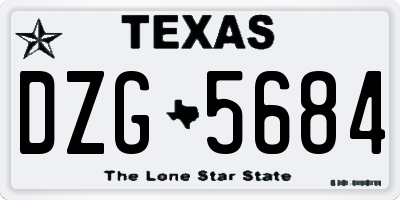 TX license plate DZG5684