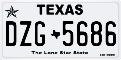 TX license plate DZG5686