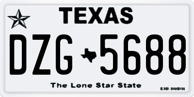 TX license plate DZG5688