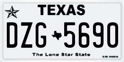 TX license plate DZG5690