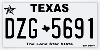 TX license plate DZG5691