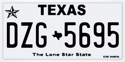 TX license plate DZG5695