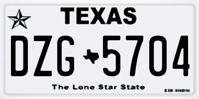 TX license plate DZG5704