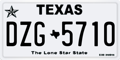 TX license plate DZG5710