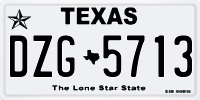 TX license plate DZG5713