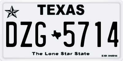 TX license plate DZG5714