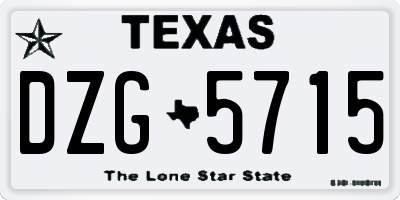 TX license plate DZG5715