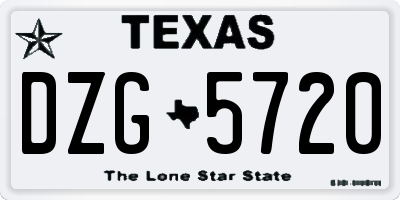TX license plate DZG5720