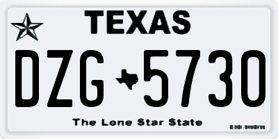 TX license plate DZG5730