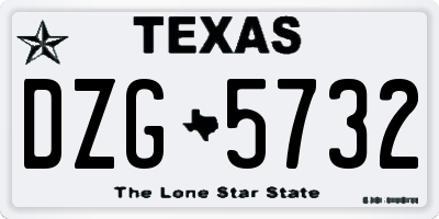 TX license plate DZG5732