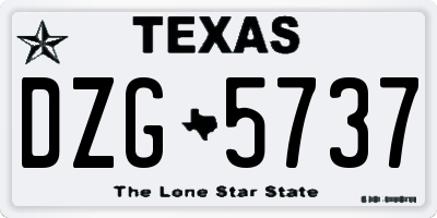TX license plate DZG5737