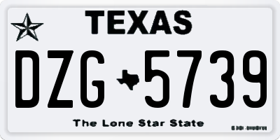 TX license plate DZG5739
