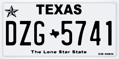 TX license plate DZG5741