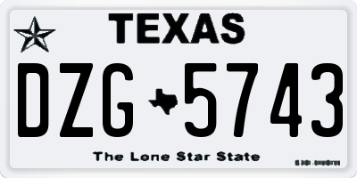 TX license plate DZG5743