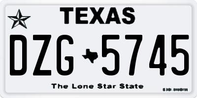 TX license plate DZG5745