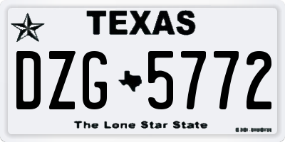 TX license plate DZG5772