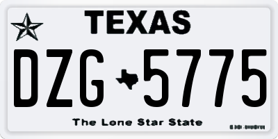 TX license plate DZG5775
