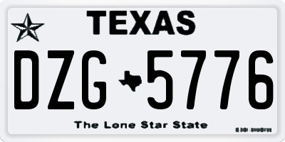 TX license plate DZG5776
