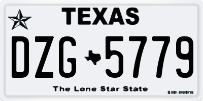 TX license plate DZG5779