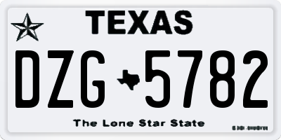 TX license plate DZG5782