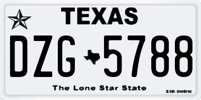 TX license plate DZG5788