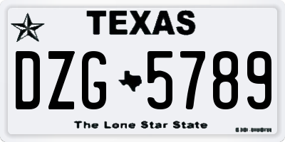 TX license plate DZG5789
