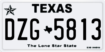 TX license plate DZG5813