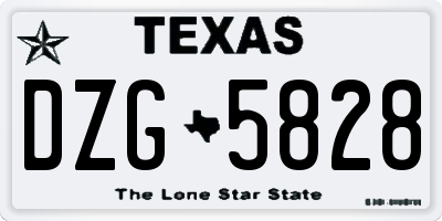 TX license plate DZG5828